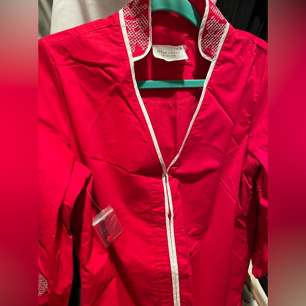 Tuckernuck Red and White Dress Caftan NWT Size S